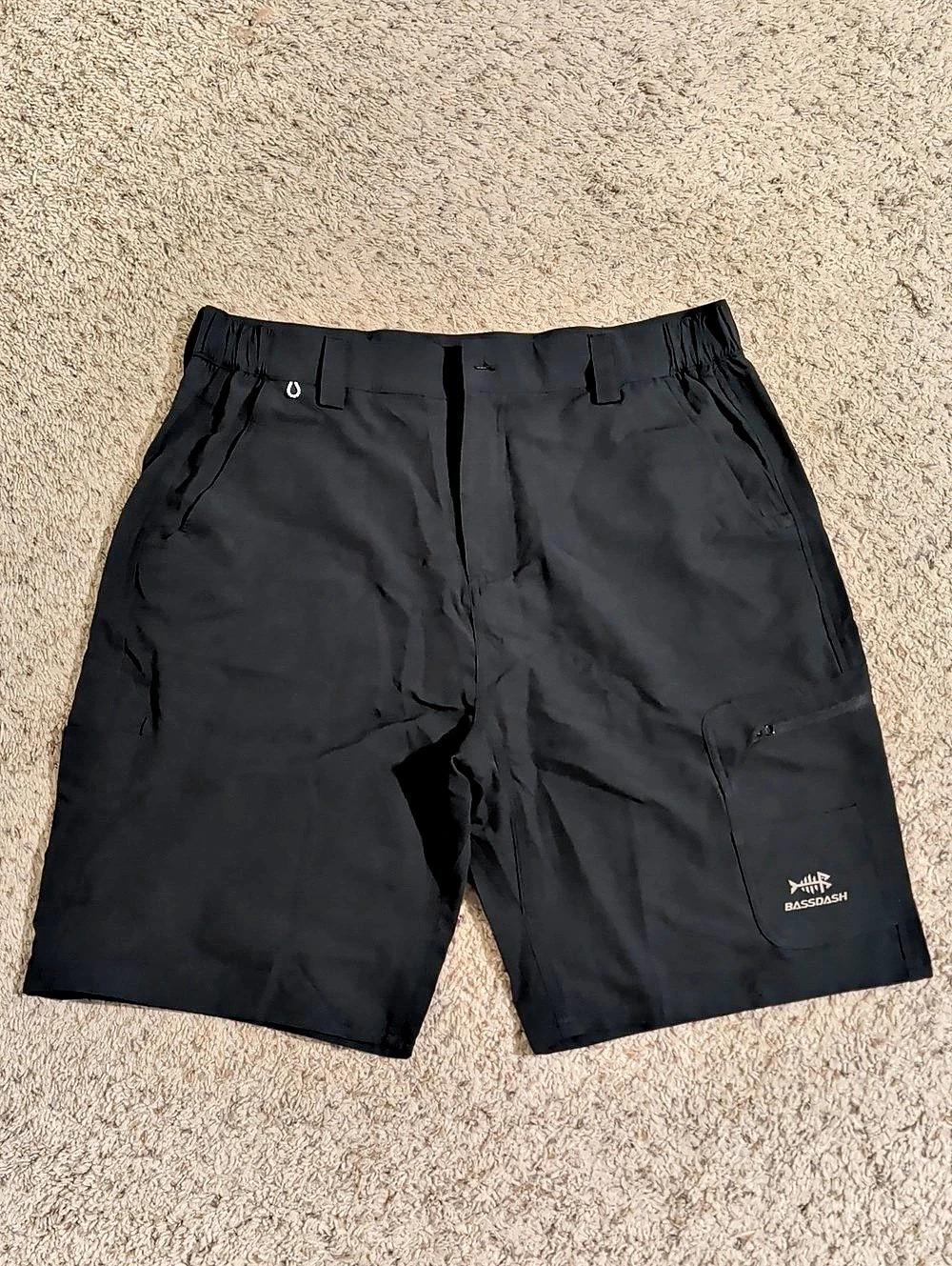 Bassdash Men's UPF 50+ 10.5” Cargo Shorts Quick Dry Water Resistant Black XL